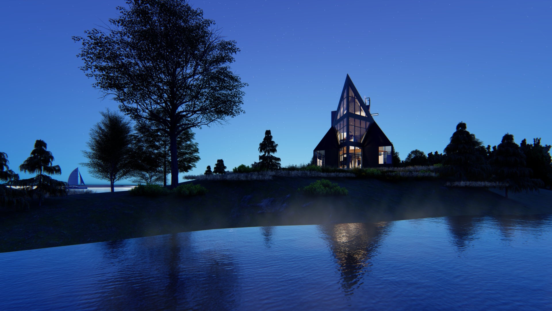 Loon House on the lake, designed by Akar Architectture.