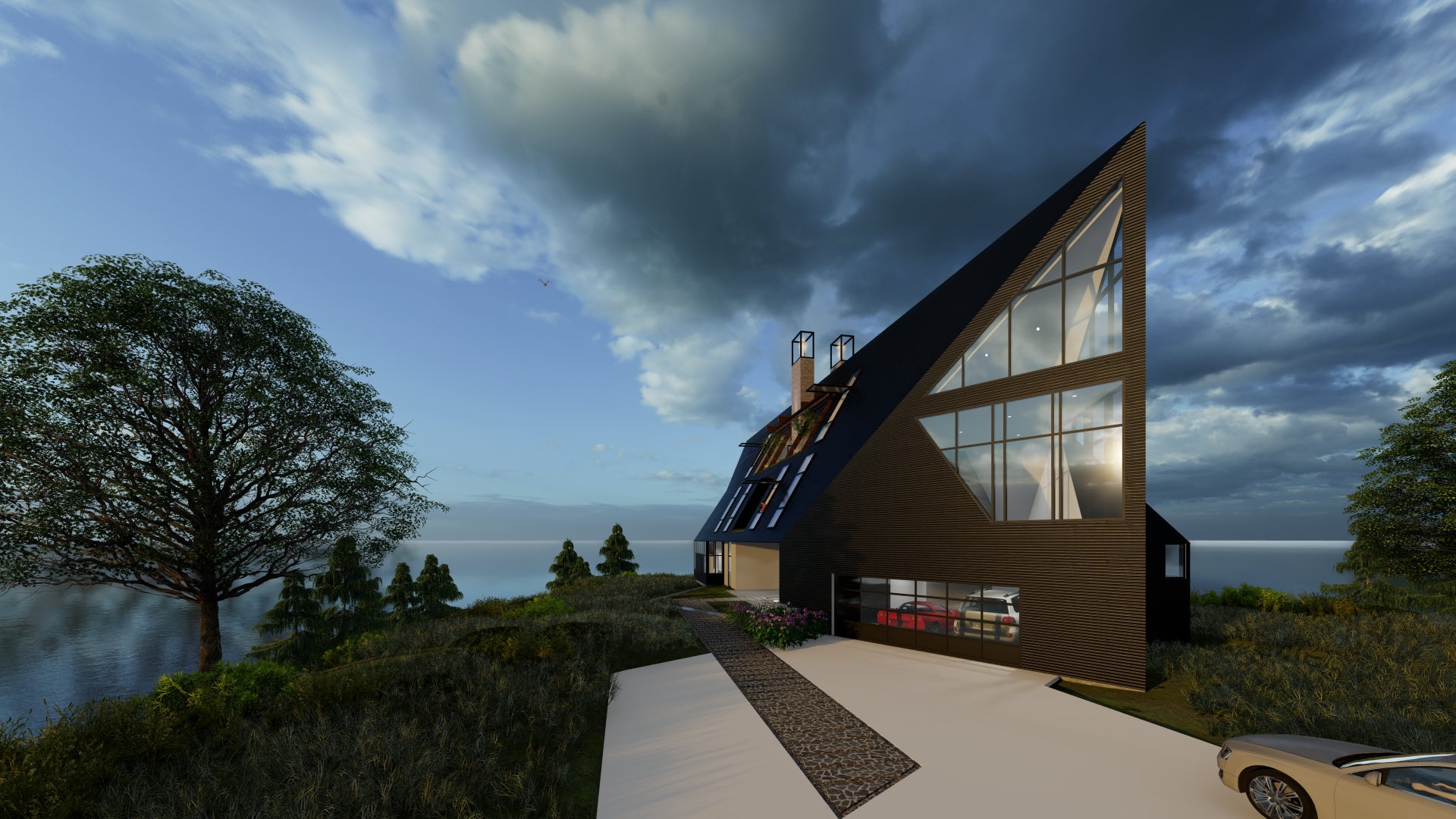 Loon House on the lake, designed by Akar Architectture.