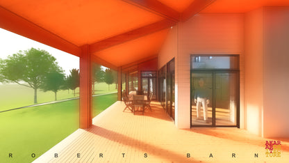 Wrap around screened-in porch for a modern farmhouse. Akar Architecture